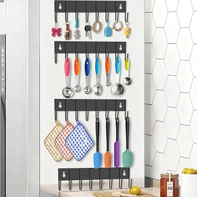 Magnetic Key Holder with 8 Hooks for Fridge Key Hanger Organizer