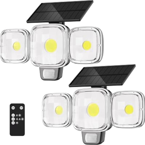 ESLIGHTION Solar Motion Sensor Outdoor Lights 2 Pack