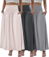 3 Pack Long Maxi Skirts for Women Set with Pockets Cute Party Skirt