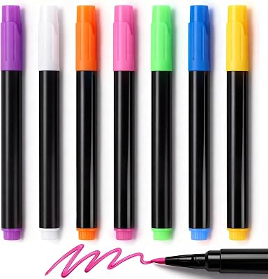 7-Color Markers for LED Note Board with Colors, Compatible with Lumiboard Reusable Doodle Book, Light-Up Acrylic Message Boards,and LED Writing Boards, Neon Markers Erasable Pens