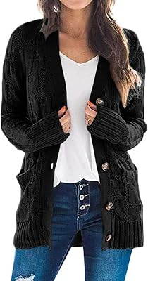PRETTYGARDEN Women's Cable Knit Cardigan Sweaters Fall