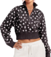 FISOEW Womens Half Zip Crop Pullover Sweatshirt