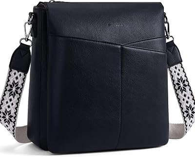 POIUGOYA Dual Main Pockets Leather Crossbody Bags for Women