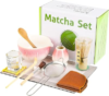 12 Pcs Matcha Whisk Set – Matcha Set Includes Ceramics Matcha Bowl and Cup, Matcha Kit for Ceremony Making Tools, Gift for Family/Friend （Gradient pink）