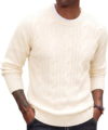GRACYOGA Mens Sweater Cable Knit Pullover