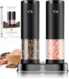 Electric Salt and Pepper Grinder Set Automatic Battery Pepper Mill Shakers Adjustable Coarseness Upgraded Larger Capacity with Led Home and Kitchen Appliances Birthday Gifts for Women Men