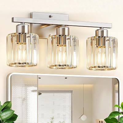 GOLSPARK Brushed Nickel Bathroom Light Fixtures