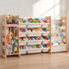 Toy Storage Organizer with Bookshelf and Stuffed Animal Storage 60.7” L | Toy Storage Organizer with 12 Bins, Playroom Thickened and Widened Book Toy Organizer for Bedroom Decor