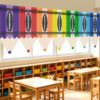 UAYNFY 7 Pcs Classroom Curtains Back to School, Colorful Pencil Curtains for Kindergarten Daycare, Playroom, Bedroom, Window Decor, Machine Washable, Rod Pocket, 36″ x 24″