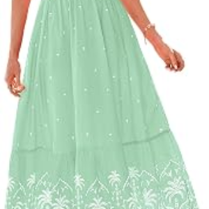 BTFBM Summer Dresses for Women 2026 Casual V Neck Short Sleeve Flowy Wedding Guest Beach Vacation Floral Boho Maxi Dress(Grey Green White Flower, Small)