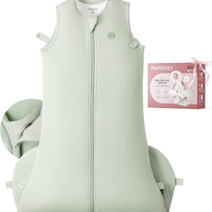 Momcozy Sleep Sack for Baby 6–12 Months, 1.5 TOG Baby Wearable Blanket with Supportive Plush Filling, Two-Way Zipper for Easy Diaper Changes, Snap-Fit Design for Growing Babies, Medium, Green