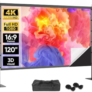 VOOPVOR 120 Inch Outdoor Projector Screen