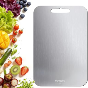 Titanium Cutting Board,100% Pure Titanium Cutting Boards for Kitchen, Easy to Clean, Dishwasher Safe, Double Sided Non Toxic Food-Grade Chopping Boards for Meats, Fruits and Vegetables