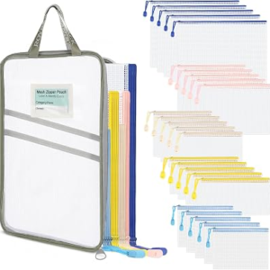 ROYPACK 25 Pack Pvc Mesh Zipper Pouches