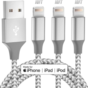 3-Pack 10FT Apple MFi Certified Lightning Cable