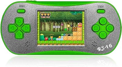 Handheld Game for Kids - FAMILY POCKET RS16 Portable Classic Controller 260 Game 2.5 inch LCD Retro Arcade Video Game System Children's Birthday Gift (Green)
