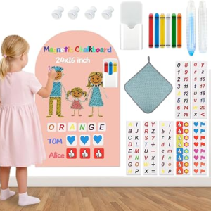 Magnetic Arch Wall Decal for Kids 16×24 Inch,Upgraded Thickened Magnetic Chalkboard for Most Wall,Suitable for Home Decoration Wallpaper and Children’s Game Room (Camel Pink, 16″ W x 24″ H)