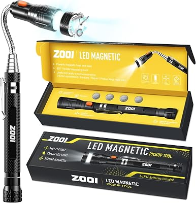 Magnetic Pickup Tool Telescoping Magnetic Flashlight with LED
