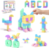 40Pcs Magnetic Blocks,Montessori STEM Toys, Ideal Gifts for Kids Ages 3+