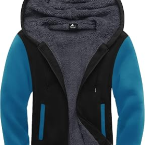 SCODI Hoodies for Men Heavyweight Fleece Sweatshirt Zip Up Thick Jacket M