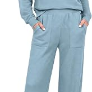 CASLY LAMIIT 2 Piece Ribbed Knit Matching Lounge Sets