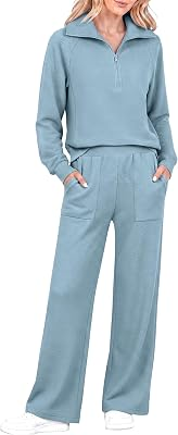 CASLY LAMIIT 2 Piece Ribbed Knit Matching Lounge Sets