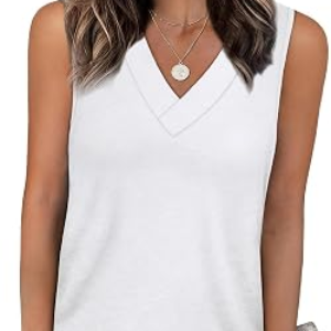 YESTTO Womens V Neck Summer Tops