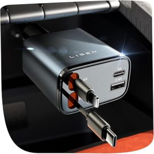 LISEN Retractable Car Charger 4 in 1