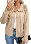 UNCLECAT Womens Ruffle Cardigan Sweaters