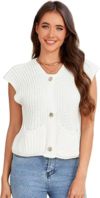 YESFASHION Womens Crochet Sweater Vest