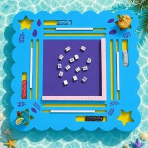 36-Inch Floating Mahjong Table for Pool with Tile Grooves