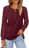 LILLUSORY Lace Long Sleeve Shirts