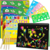 ZMLM 2 Pack Rainbow Scratch Paper Notebooks: Art Crafts for Kids Ages 4-8