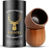 Mieaoll Charred Wooden Whiskey Glasses, Bourbon Gifts for Men, 2 Pack
