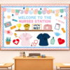 School Nurse Bulletin Board Decorations Set School Nurse Office Decor 79Pcs