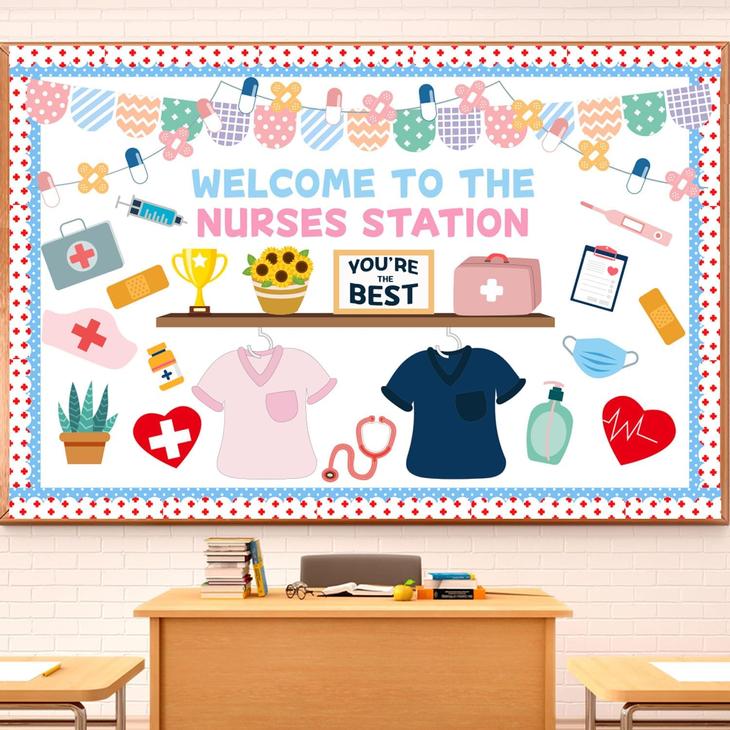 School Nurse Bulletin Board Decorations Set School Nurse Office Decor 79Pcs