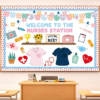 School Nurse Bulletin Board Decorations Set School Nurse Office Decor 79Pcs