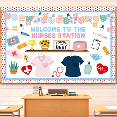 School Nurse Bulletin Board Decorations Set School Nurse Office Decor 79Pcs