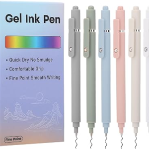 Thboxes 6 Pack Nurse Pens, 0.5mm Retractable Gel Pens for Journaling – Smooth Writing for Note Taking, Office & School Supplies, Journaling Supplies for Women Teachers Nurse