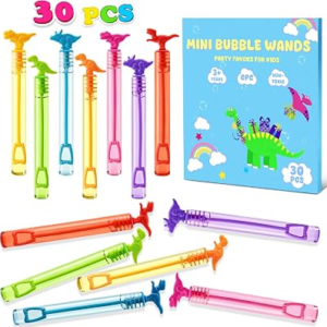Mini Bubble Wands Bulk Dinosaur Bubbles Party Favors for Kids 30 Pack Dino | Birthday Goodie Bag Stuffers Fillers for Kids School Classroom Prizes for Toddlers Student Gifts Outdoor Toys Party Supplies