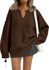 TRENDY QUEEN Oversized Cable Knit Sweaters