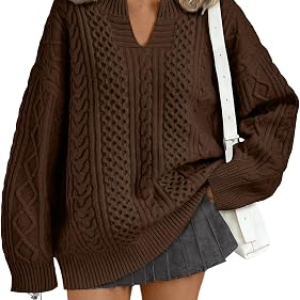 TRENDY QUEEN Oversized Cable Knit Sweaters