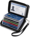 VISNSKY 20 Slots Pu Leather Card Holder