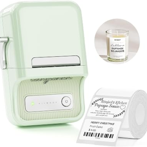 NIIMBOT B21 Label Maker, 2 Inch Portable Inkless Label Machine, Mint Green | Thermal Label Printer with 1 Pack 50x30mm White Label for Home/Office/Business, Compatible with iOS & Android