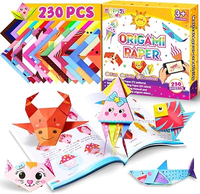 Pigipigi Kids 230 Pcs Origami Paper Kit,Arts and Crafts for Kids Ages 5-12