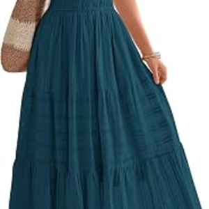 BTFBM Womens Summer 2026 Casual Midi Maxi Dresses,S,Lake Blue