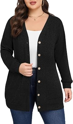 Lastshe Womens Plus Size Cardigan Sweaters