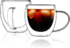 CNGLASS Double Walled Glass Coffee Mugs with Handle,12oz Insulated Glass Mugs with Handle,Clear