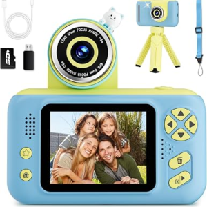 Makolle Camera for Kids, Toddler Volging Cameras Age 3-8 Christmas Birthday Gifts for Boys and Girls 3-12 Year Old Boys Digital Camcorder for Video Portable Kids Selfie Camera with SD Card Blue | Flip Up Lens, Drop Proof