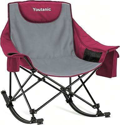 YOUTANIC Oversized Folding Rocking Camping Chair
